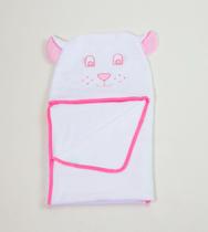 Toalha De Banho Infantil Fraldada Com Capuz Bordado Menina Toalha De Banho Infantil Fraldada Com Capuz Bordado Menina