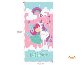 Toalha de banho infantil lepper menina 60cmx1,10m felpuda algodão Toalha de banho infantil lepper menina 60cmx1,10m felpuda algodão