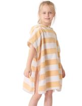 Toalha de banho infantil Poncho TBEZY de algodão grosso listrado amarelo Toalha de banho infantil Poncho TBEZY de algodão grosso listrado amarelo