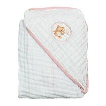 Toalha De Banho Infantil Soft Com Capuz De Canto 70x70cm 100% Algodão - Bublim Incomfral