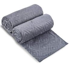 Toalha de banho JML Microfiber 30x60cm Grey Diamond Pattern, pacote com 2
