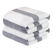 Toalha de banho JML Microfiber Waffle Stripe Grey 30x60cm, pacote com 2