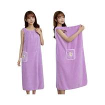 Toalha De Banho Longa Absorvente De Poliéster Para Mulheres Estilo Saia Para Secar Cabelo Robe