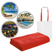 Toalha De Banho Microfibra Para Viagens Praia Piscina+Sacola