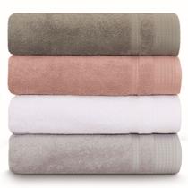 Toalha de Banho Nobless Kit 4 Pçs 100% Algodão Gramatura 500