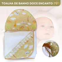 Toalha de Banho Para Bebe Com Capuz Camada Dupla Antialérgica Prático Algodão Estampada Toque Suave Super Macia