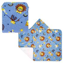 Toalha De Banho Para Bebê Estampada Com Capuz Forro De Fralda 67X90 Baby Incomfral Bublim Nome do Desenho:Leão Azul Toalha De Banho Para Bebê Estampada Com Capuz Forro De Fralda 67X90 Baby Incomfral Bublim Nome do Desenho:Leão Azul