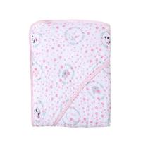 Toalha De Banho para Bebê Fralda Soft Especial Capuz Papi Amiguinhas Rosa