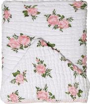 Toalha de Banho para Bebe Infantil Tecido de Fralda Soft Bamboo Mami com Touca Capuz Rosas Papi Textil