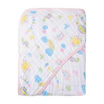 Toalha De Banho para Bebe Infantil Tecido de Fralda Soft Especial Karinho Com Touca Capuz Estampada 80Cm X 80Cm Solzinho