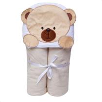Toalha de banho para bebe papi soft com fralda ursinho bege Toalha de banho para bebe papi soft com fralda ursinho bege