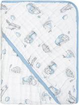 Toalha De Banho para Bebês Fralda Soft Grossa Com Capuz Estampada 80x80 Fusca Azul - Papi