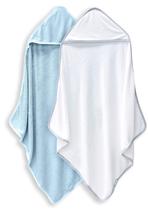 Toalha de banho para bebês, pacote com 2 unidades, rayon, feita de bambu azul e branco Toalha de banho para bebês, pacote com 2 unidades, rayon, feita de bambu azul e branco