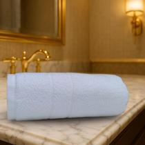 Toalha de Banho Para Hotel Branca Lisa 140X80cm Gold Gramatura 450 Costura Dupla