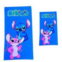 Toalha de banho personagem Lilo Stitch praia infantil + brinde de rosto