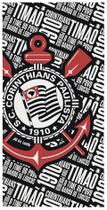 Toalha de Banho Praia Aveludada Corinthians 70x1,40 Lepper