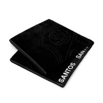 Toalha de Banho Praia e Piscina Escudo Santos Oficial Times Buettner Jacquard Relevo cor Preto