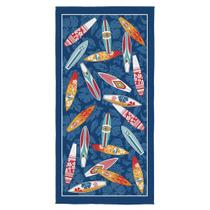 Toalha de Banho Praia Piscina Estampada Aveludada Navegantes Surf 70cm x 1,40 Lepper