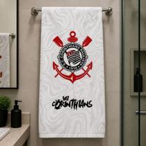 Toalha de Banho Praia Time Corinthians Aveludada Em Algodão 70 x 1,40 Branco Dohler Toalha de Banho Praia Time Corinthians Aveludada Em Algodão 70 x 1,40 Branco Dohler