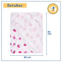 Toalha de Banho Soft Bebe Menina 85cmx85cm Rosa Macia 100%algodão