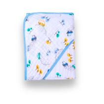 Toalha De Banho Soft Especial Azul C/ Capuz Estampada 80cm X 80cm Menino