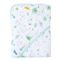 Toalha de Banho Soft Papi Karinho com Capuz Dinossauro Azul Toalha de Banho Soft Papi Karinho com Capuz Dinossauro Azul