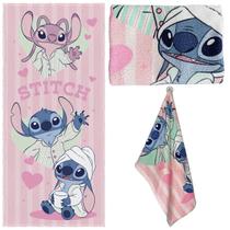 Toalha de Banho Stitch Angel Praia Piscina Macia Felpuda 60x120cm Toalha de Banho Stitch Angel Praia Piscina Macia Felpuda 60x120cm