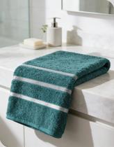 Toalha de Banho Teka Dry Esmeralda 70x130cm 100% Algodão Alta Absorção Barra Decorada