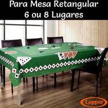 Toalha De Baralho Mesa Retangular 150x220cm Toque Aveludado Lepper Jogos Cartas Truco Poker