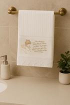 Toalha de Batizado Bordada com Anjinho e Frase, Meu Batizado - Dani Bordados