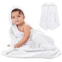 Toalha de bebê com capuz Comfy Cubs 9 camadas de algodão musselina 80x80cm