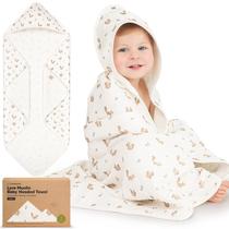 Toalha de bebê com capuz KeaBabies Lyra Muslin 89x89 cm orgânica
