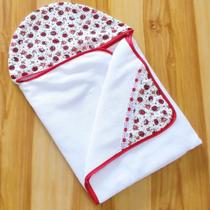 Toalha de Bebê modelo Luxo felpuda e forrada com capuz estampado