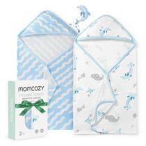 Toalha de bebê Momcozy Soft & Absorvente com design marinho com capuz Toalha de bebê Momcozy Soft & Absorvente com design marinho com capuz