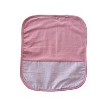 Toalha de Boca em Malha Dupla com Viés 30x32cm Rosa Florzinhas Arrumadinho Enxovais