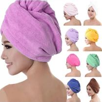 Toalha De Cabelo Banho, Toalha Grossa Mágica Para Secar Cabelo De Microfibra Grossa Touca Pós Banho