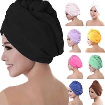 Toalha De Cabelo Banho, Toalha Grossa Mágica Para Secar Cabelo De Microfibra Grossa Touca Pós Banho