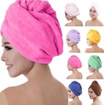 Toalha De Cabelo Banho, Toalha Grossa Mágica Para Secar Cabelo De Microfibra Grossa Touca Pós Banho