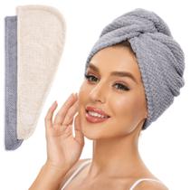 Toalha de cabelo de microfibra SimpleField para todos os estilos de cabelo, pacote com 2 Toalha de cabelo de microfibra SimpleField para todos os estilos de cabelo, pacote com 2