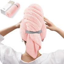 Toalha de cabelo de microfibra YFONG Large para mulheres rosa