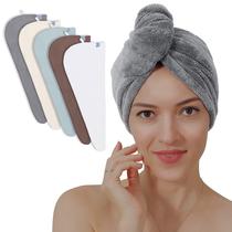 Toalha de cabelo TENSTARS Thicken Microfiber 320GSM 28x70cm, pacote com 5