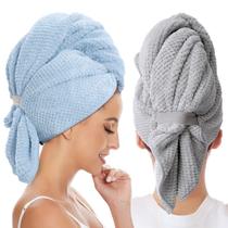 Toalha de cabelo Wrap BYCOO Large Microfiber, pacote com 2 unidades para mulheres