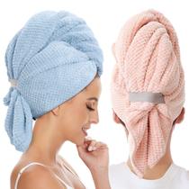 Toalha de cabelo Wrap BYCOO Large Microfiber para mulheres, pacote com 2