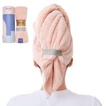 Toalha de cabelo Wrap BYCOO Microfiber Anti Frizz Quick Dry Pink Toalha de cabelo Wrap BYCOO Microfiber Anti Frizz Quick Dry Pink