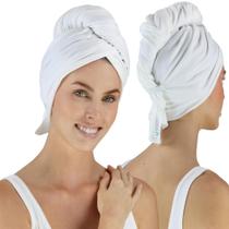 Toalha de cabelo Wrap Hair RePear Anti Frizz Premium Algodão Branco Toalha de cabelo Wrap Hair RePear Anti Frizz Premium Algodão Branco