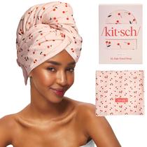 Toalha de cabelo Wrap Kitsch XL Microfiber para mulheres 40x24cm Cherry Toalha de cabelo Wrap Kitsch XL Microfiber para mulheres 40x24cm Cherry