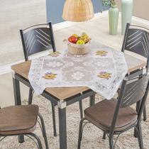Toalha de Centro de Mesa em Renda com Transfer Flores 78cm x 78cm 100% Poliéster - Flores Toalha de Centro de Mesa em Renda com Transfer Flores 78cm x 78cm 100% Poliéster - Flores
