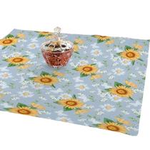 Toalha de Chá Centro de Mesa Girassol Floral 78x78cm Dohler