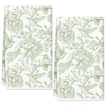 Toalha de cozinha AnyDesign Green Floral Flower Birds 45x70cm 2 unidades Toalha de cozinha AnyDesign Green Floral Flower Birds 45x70cm 2 unidades