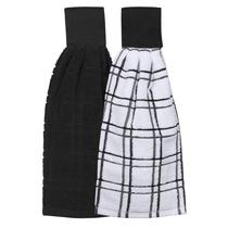 Toalha de cozinha Ritz Premium 100% algodão, conjunto de 2 pretas